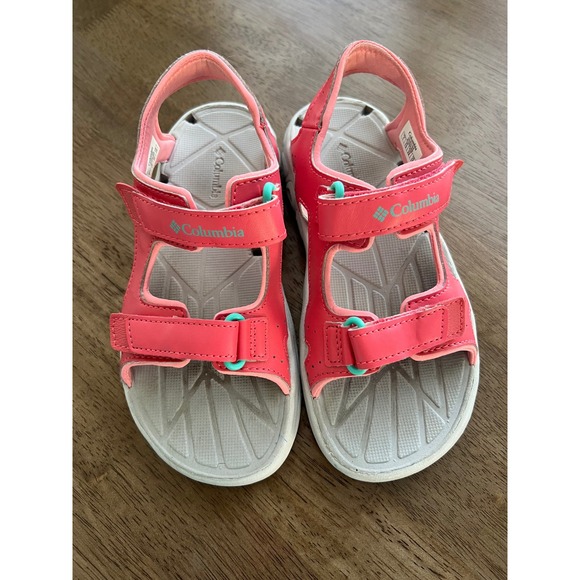 Columbia Toddler Sandals Coral Pink Aqua Adjustable‎ Straps Size 7 - Picture 1 of 7